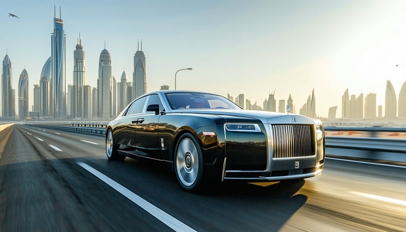 Luxury road journey experience in Dubai with modern transport